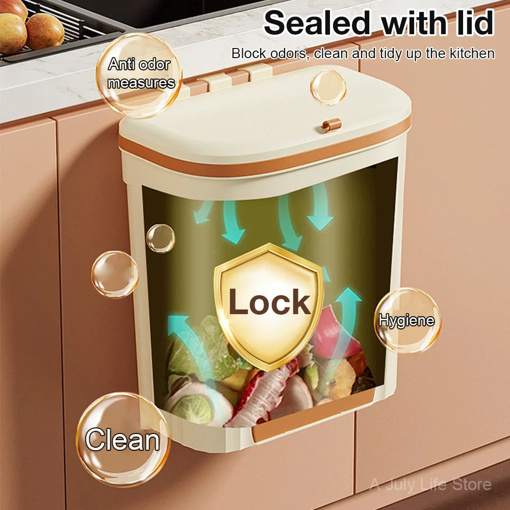 WallBin – Hanging Kitchen Trash Can with Lid (8.5L / 12L)