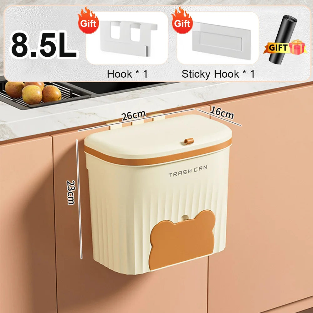WallBin – Hanging Kitchen Trash Can with Lid (8.5L / 12L)