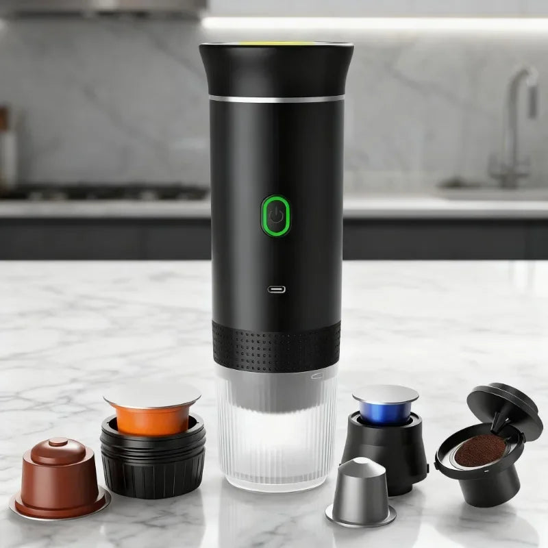 Portable 3-in-1 Espresso Maker | Electric Travel Coffee Machine