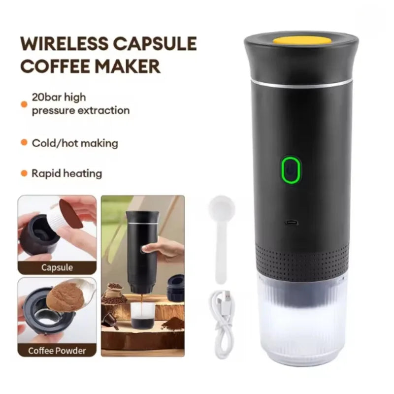 Portable 3-in-1 Espresso Maker | Electric Travel Coffee Machine