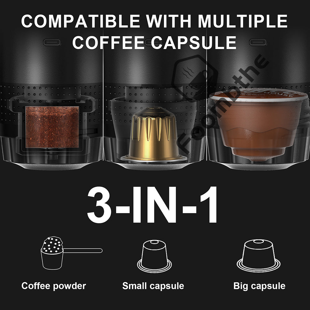 Portable 3-in-1 Espresso Maker | Electric Travel Coffee Machine