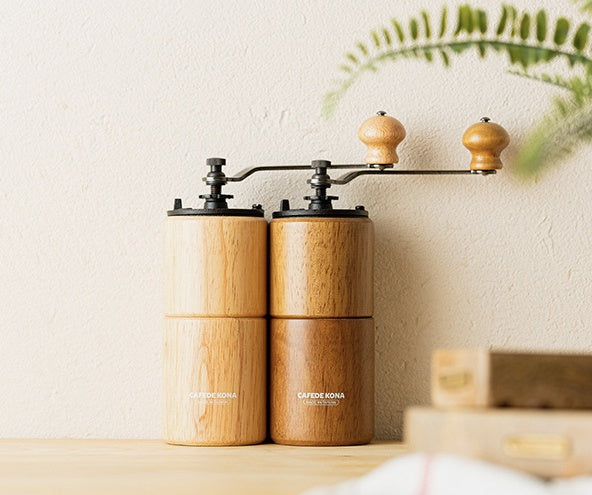 Handcrafted Manual Coffee Grinder | Cast Iron Burr + Beechwood