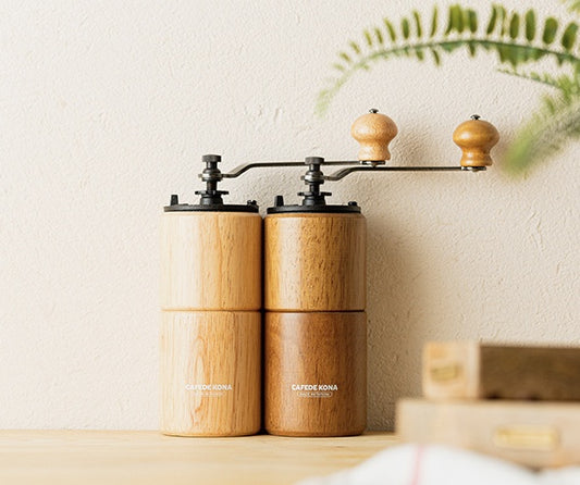 Handcrafted Manual Coffee Grinder | Cast Iron Burr + Beechwood