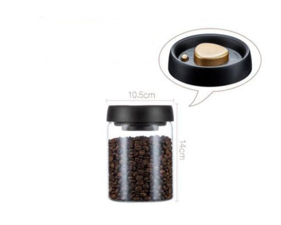 Vacuum Airtight Coffee Storage Jar | Glass Bean Canister