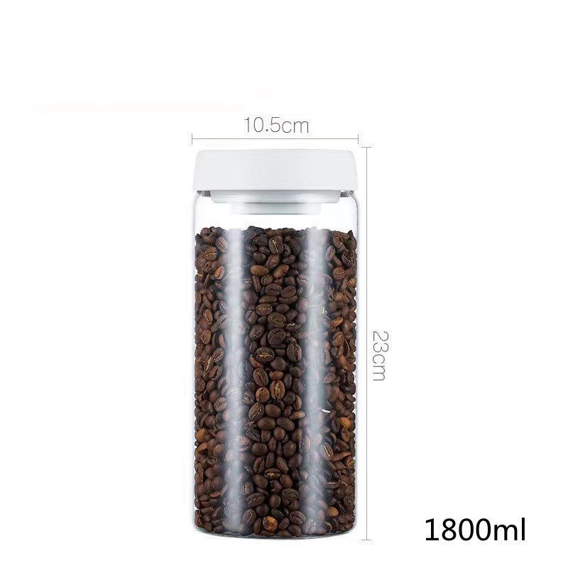 Vacuum Airtight Coffee Storage Jar | Glass Bean Canister