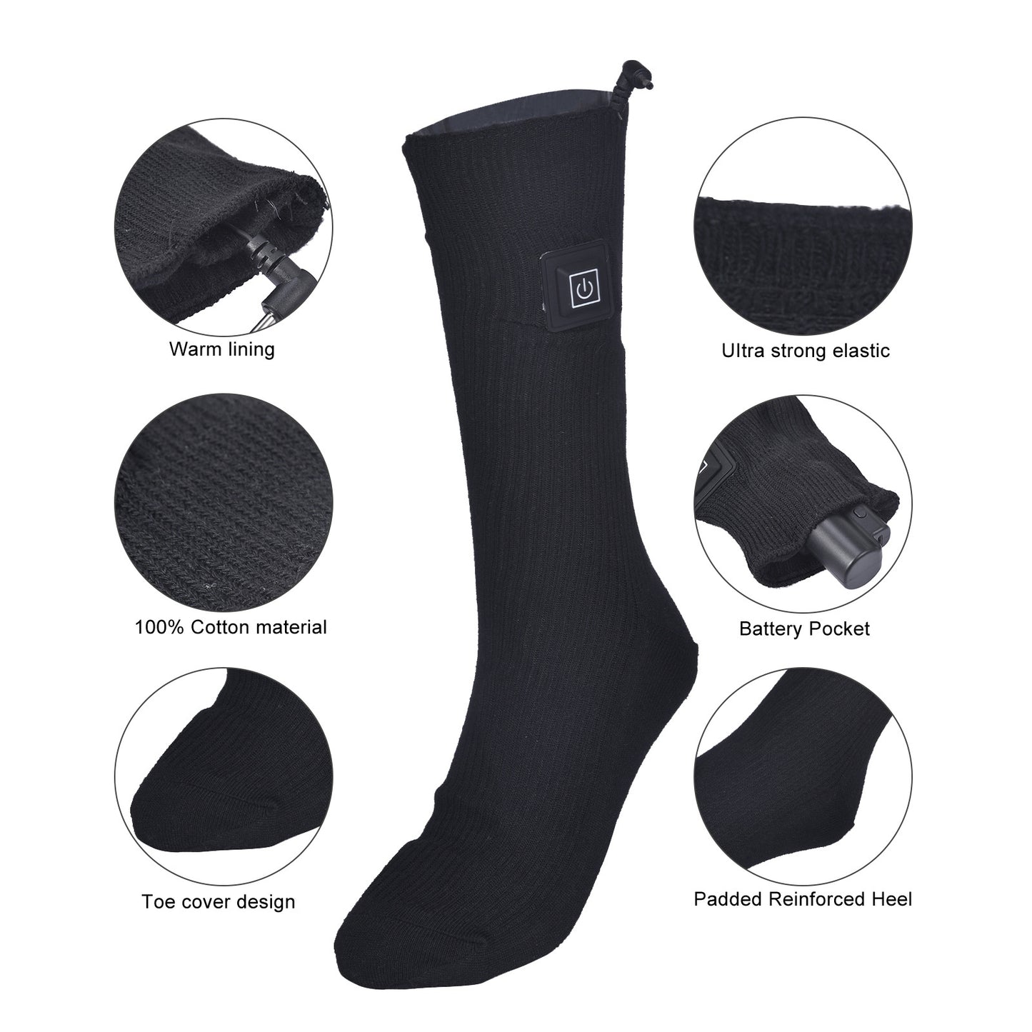 SOLASO Heated Socks — Rechargeable Winter Foot Warmers
