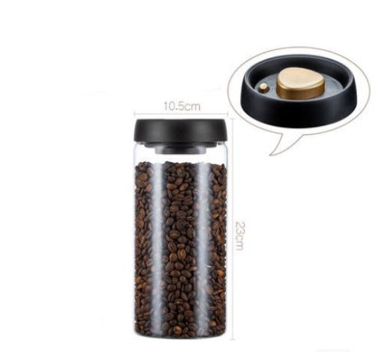 Vacuum Airtight Coffee Storage Jar | Glass Bean Canister